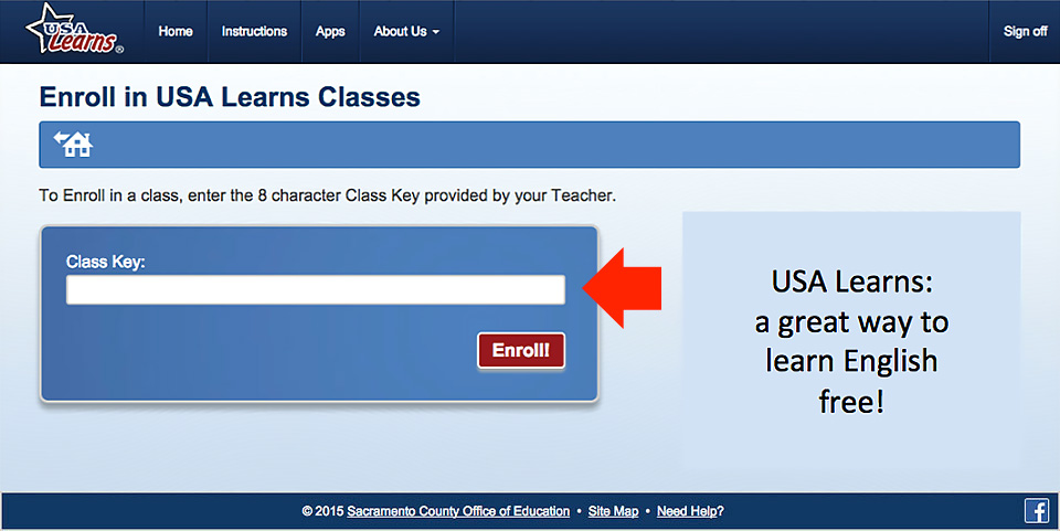 Enter the class key into the form.
